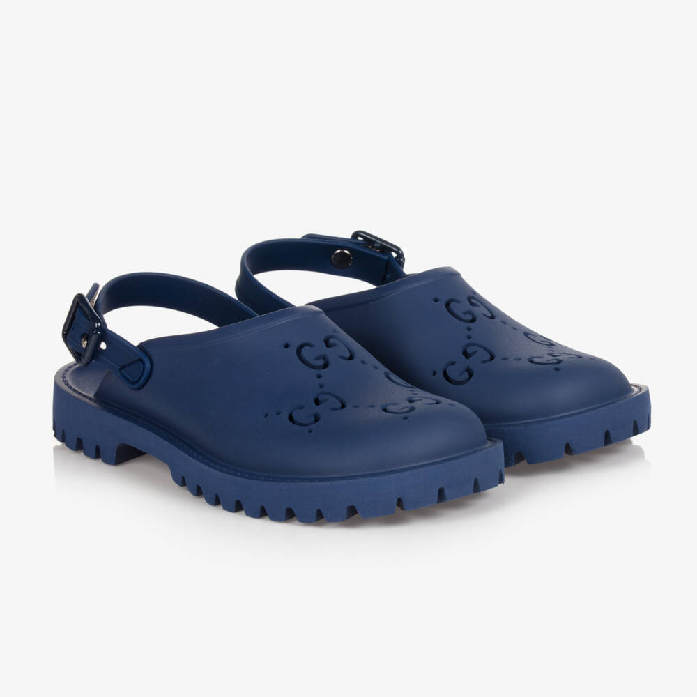 Gucci-Boys Blue GG Logo Rubber Sandals | Childrensalon Outlet