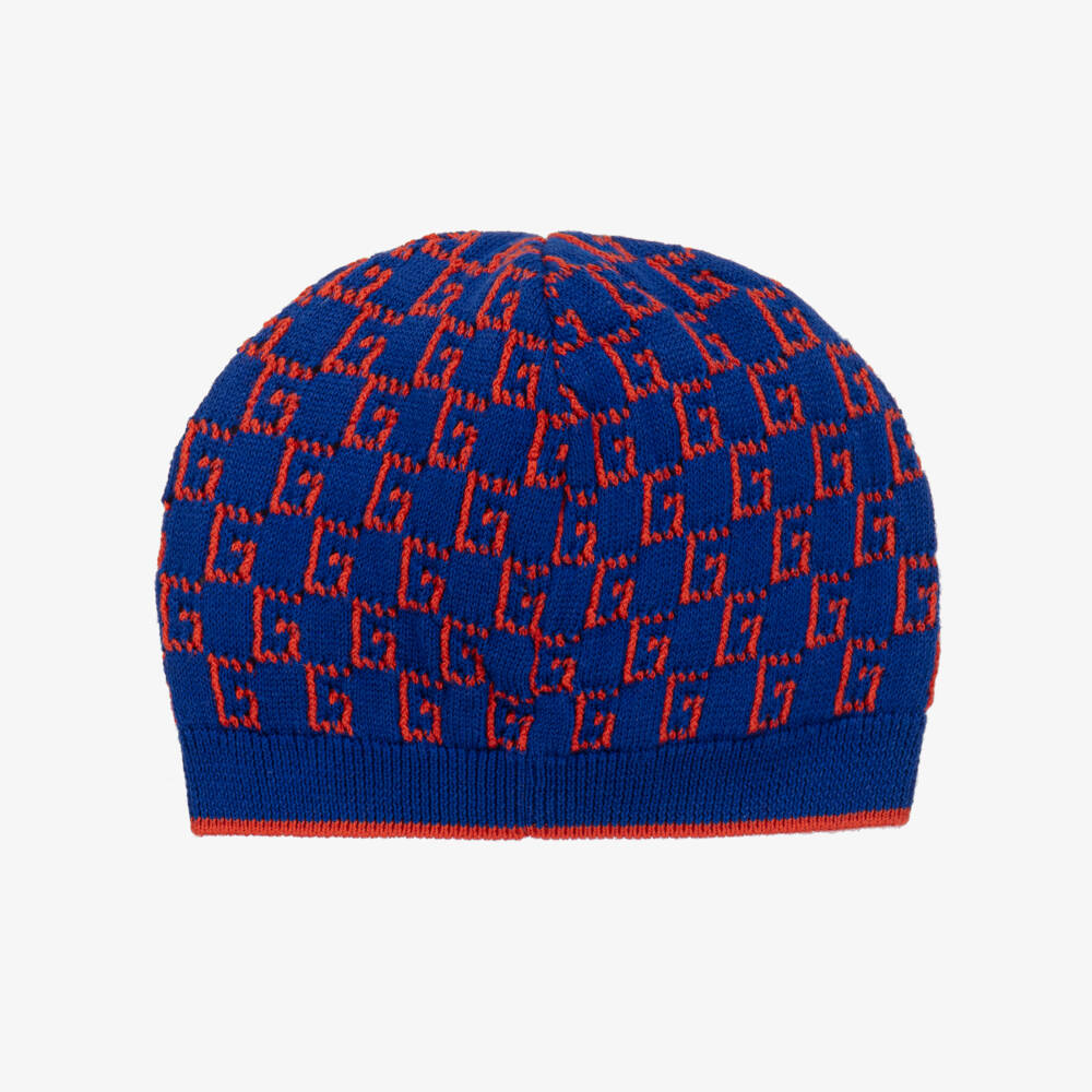 Gucci-Boys Blue Knitted Cotton Beanie | Childrensalon Outlet