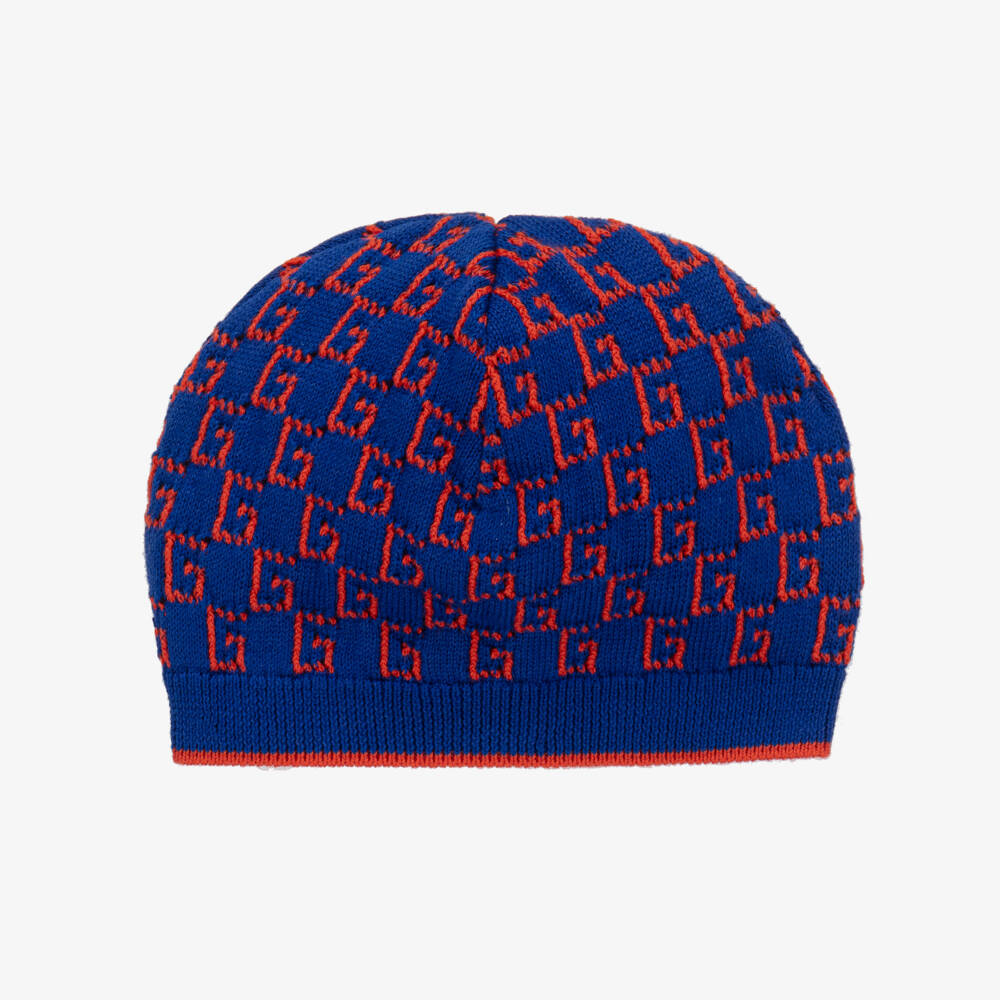 Gucci-Boys Blue Knitted Cotton Beanie | Childrensalon Outlet