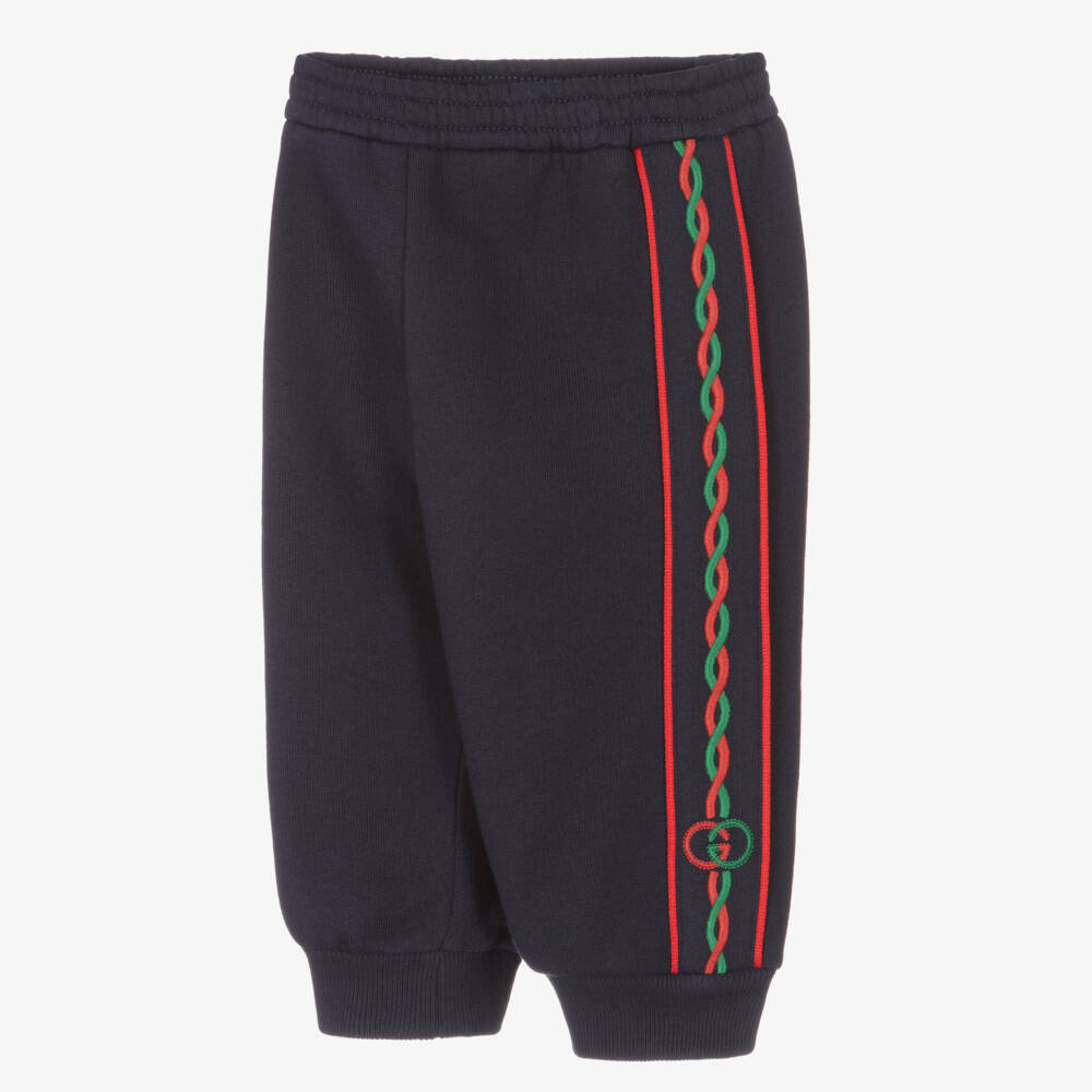 Gucci-Boys Blue Logo Cuffed Joggers | Childrensalon Outlet