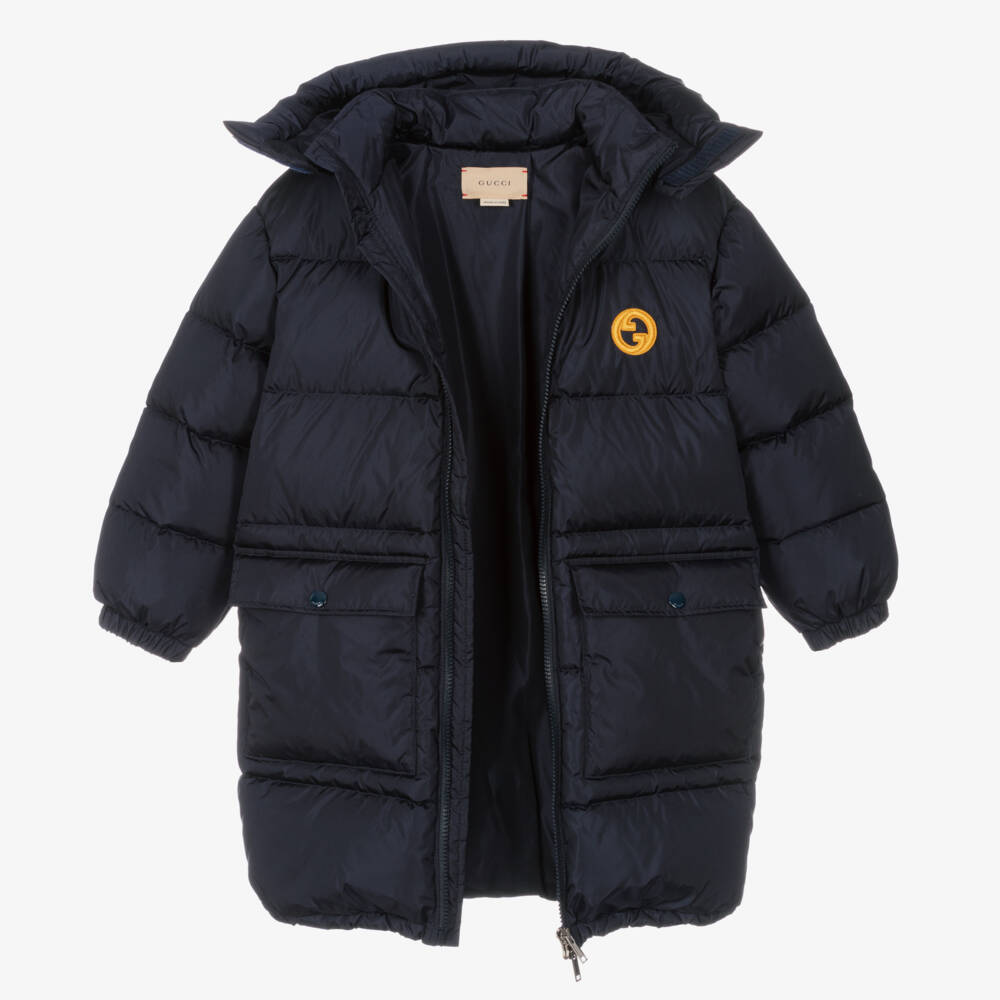 Gucci-Boys Blue Quilted Down Coat | Childrensalon Outlet