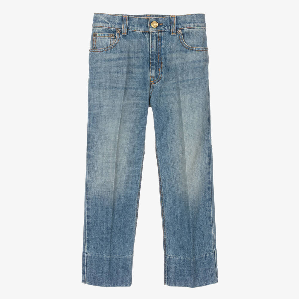 Gucci-Boys Blue Straight Leg Denim Jeans | Childrensalon Outlet