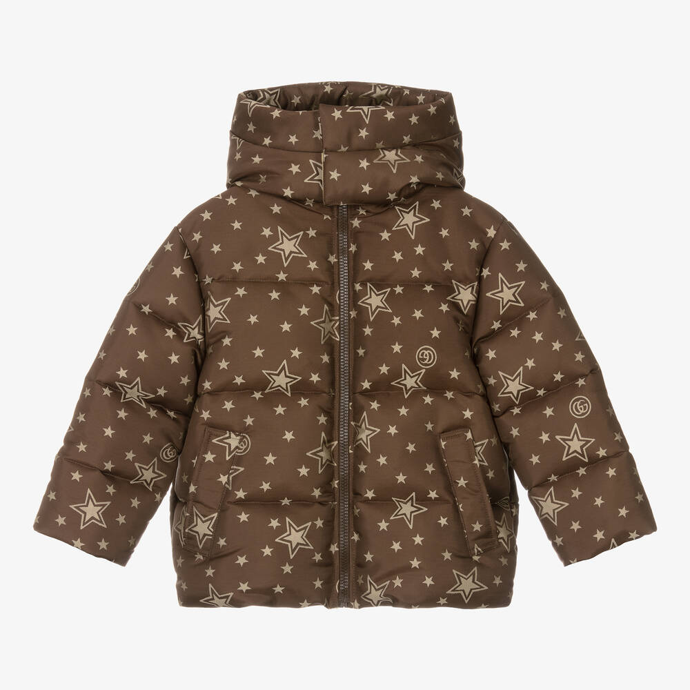 Gucci-Boys Brown GG Down-Padded Puffer Jacket | Childrensalon Outlet