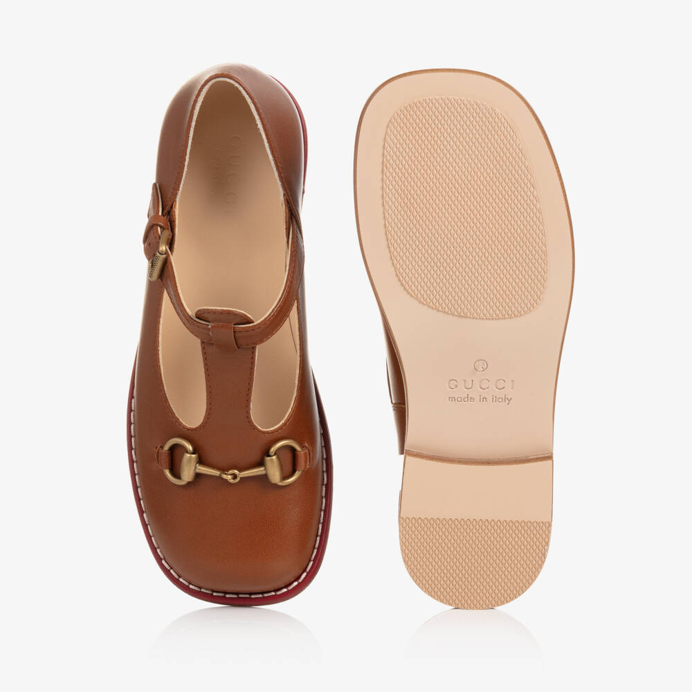 Gucci-Boys Classic T-Bar Leather Shoes | Childrensalon Outlet