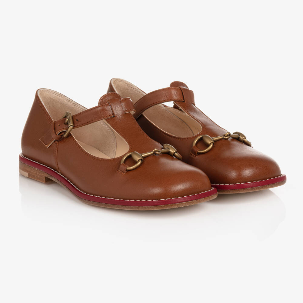 Gucci-Boys Classic T-Bar Leather Shoes | Childrensalon Outlet