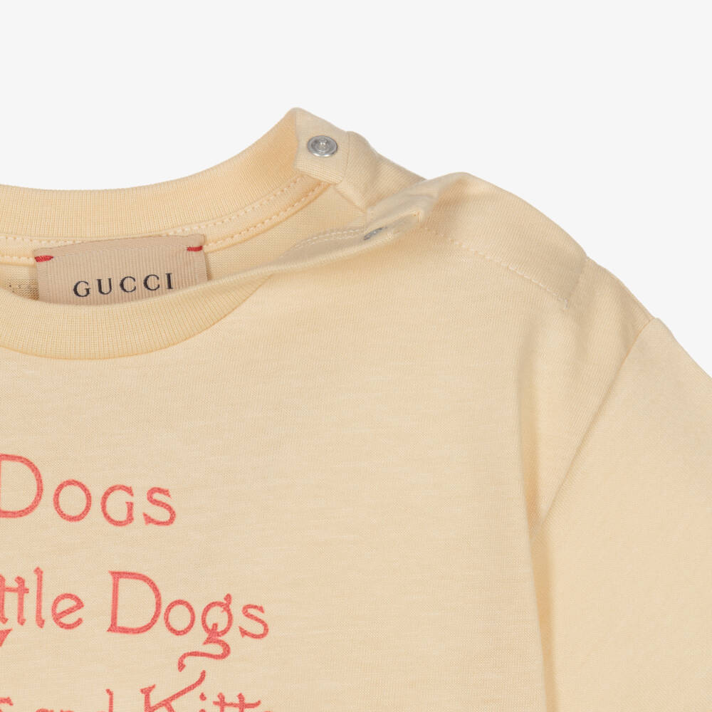 Gucci-Boys Cream Cotton Graphic Tee | Childrensalon Outlet