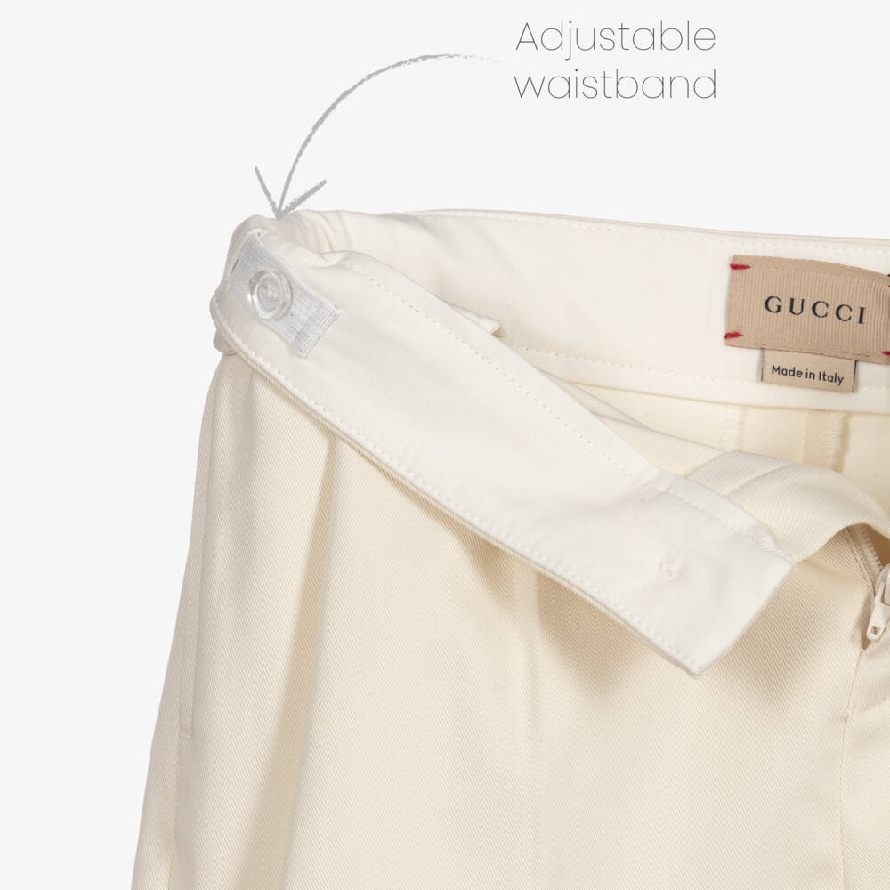 Gucci-Boys Cream Gabardine Bermudas | Childrensalon Outlet