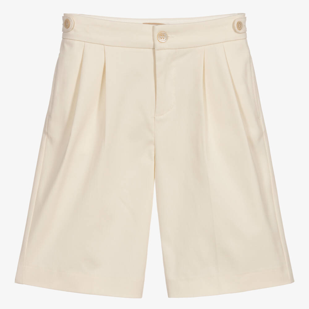 Gucci-Boys Cream Gabardine Bermudas | Childrensalon Outlet