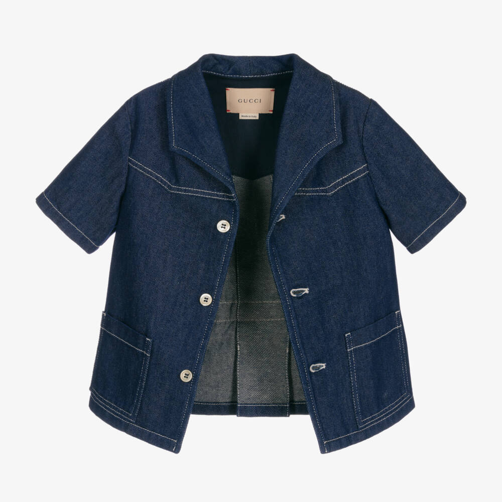 Gucci-Boys Denim Blue Logo Jacket | Childrensalon Outlet