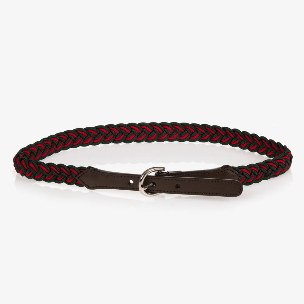 Gucci-حزام ويب لون أخضر وأحمر وبني | Childrensalon Outlet