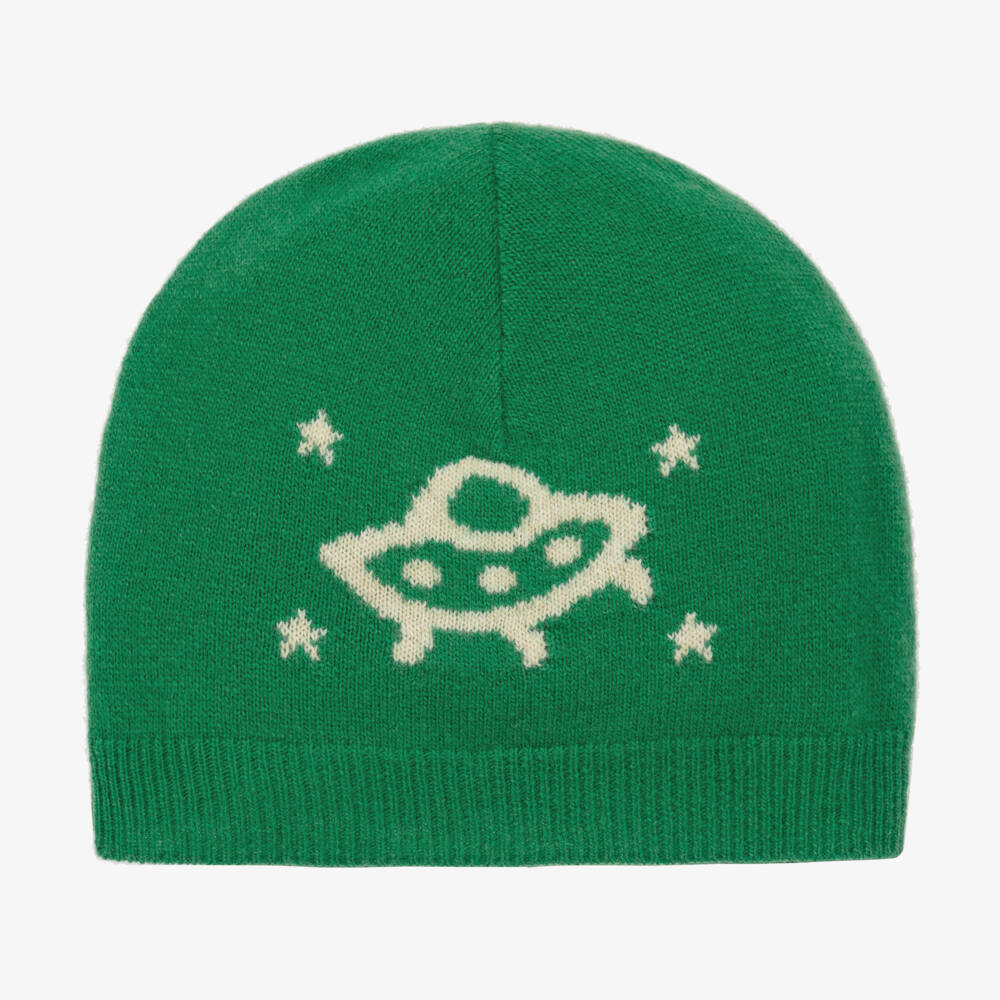 Gucci-Boys Green Wool Logo Knit Hat | Childrensalon Outlet