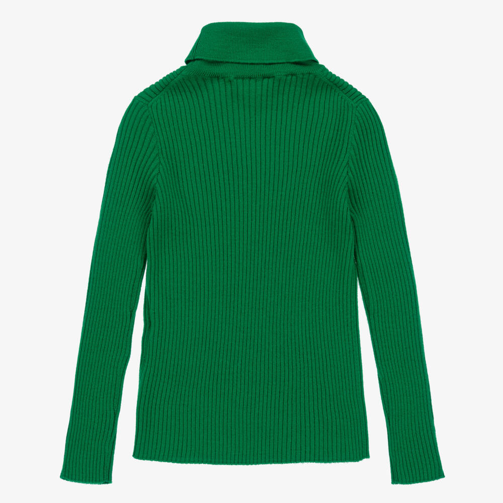 Gucci-Boys Green Wool Ribbed Jumper | Childrensalon Outlet