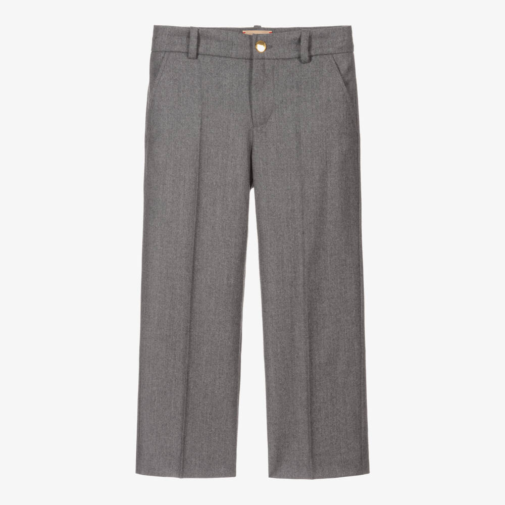 Gucci-Boys Grey Cashmere Wool Pants | Childrensalon Outlet