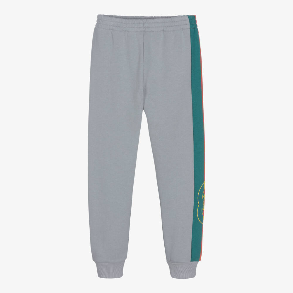 Gucci-Boys Grey Logo Cotton Trousers | Childrensalon Outlet