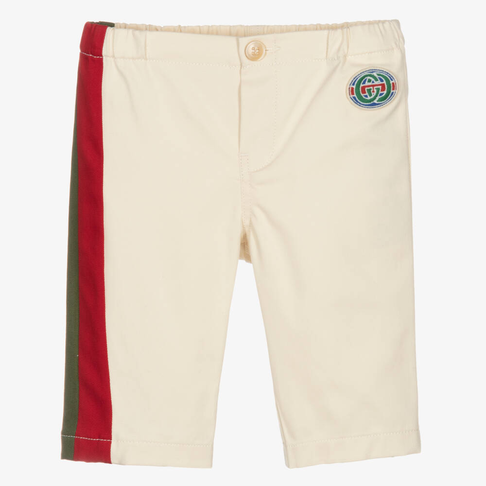 Gucci-Boys Ivory Cotton Trousers | Childrensalon Outlet
