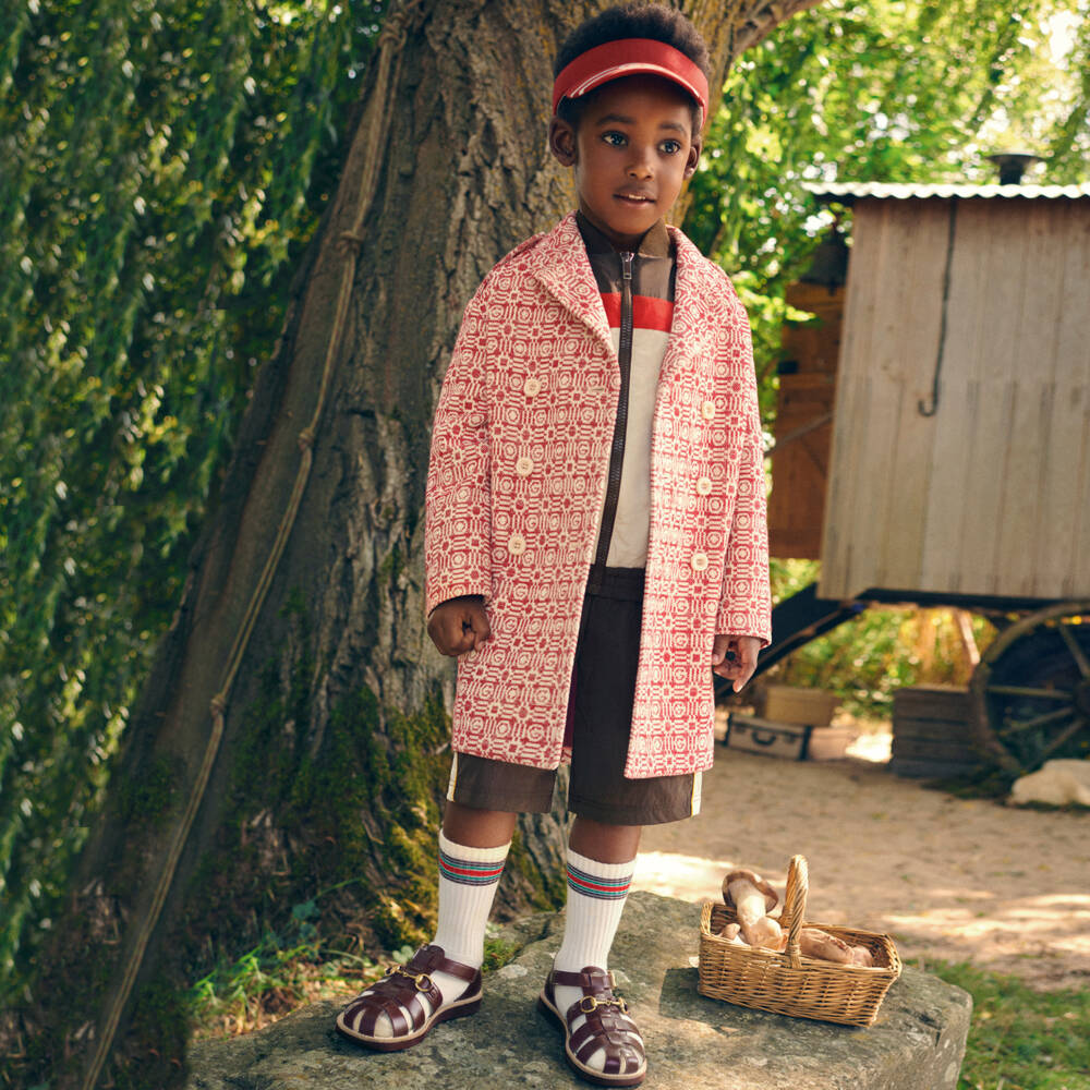 Gucci-Boys Ivory Patterned Cotton Overcoat | Childrensalon Outlet
