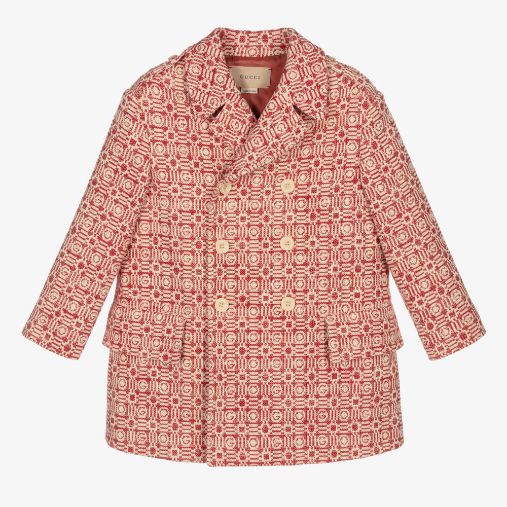 Gucci-Boys Ivory Patterned Cotton Overcoat | Childrensalon Outlet