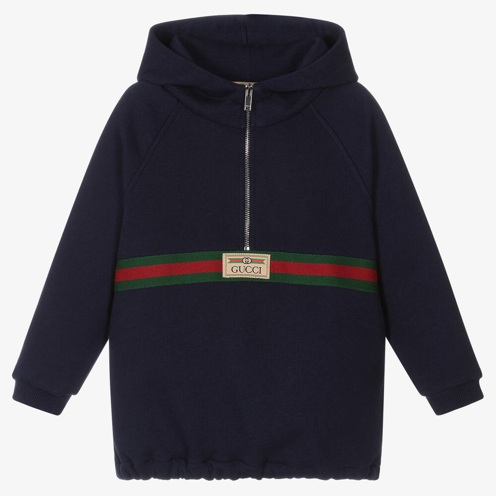Gucci-Boys Navy Blue Cotton Hoodie | Childrensalon Outlet