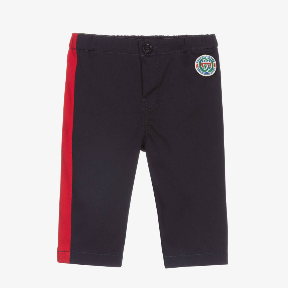 Gucci-Boys Navy Gabardine Trousers | Childrensalon Outlet