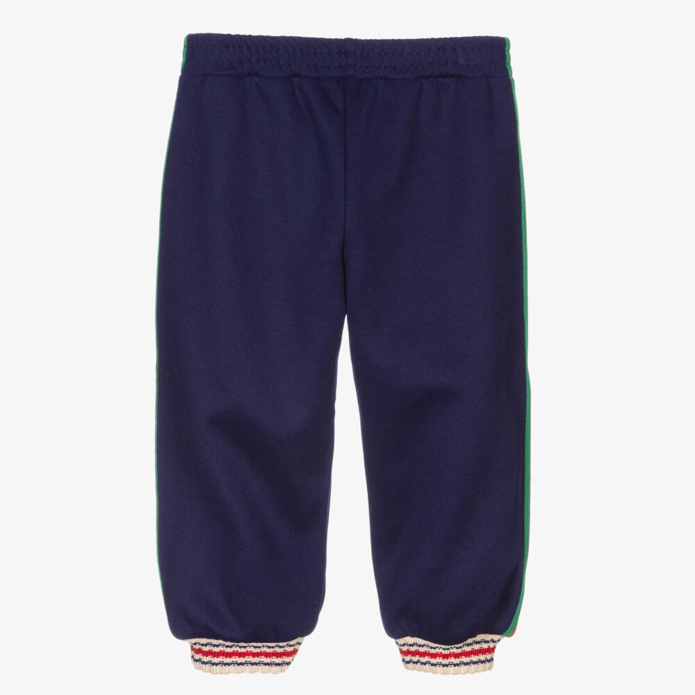 Gucci-Boys Navy Side-Stripe Joggers | Childrensalon Outlet