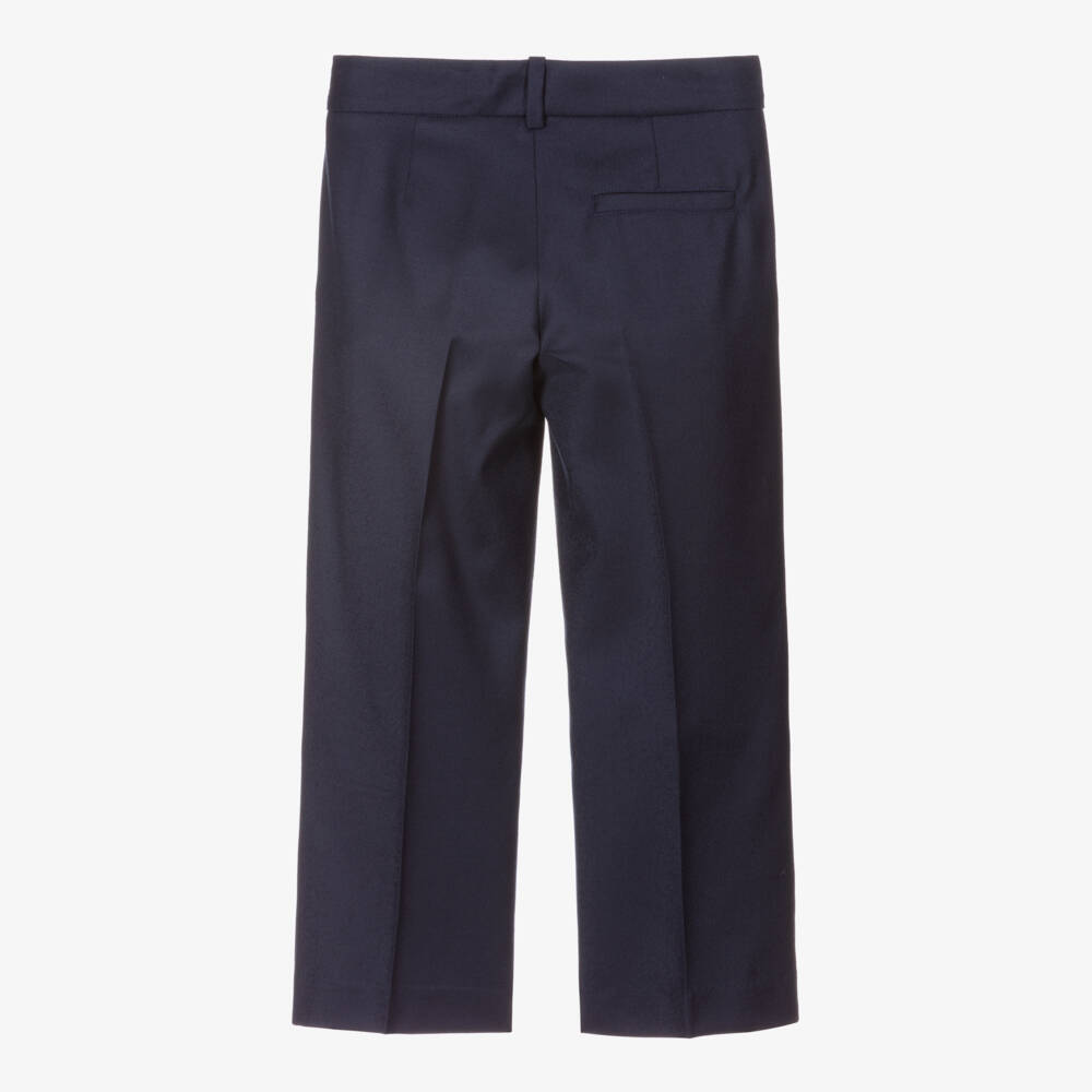 Gucci-Boys Navy Wool-Cashmere Trousers | Childrensalon Outlet