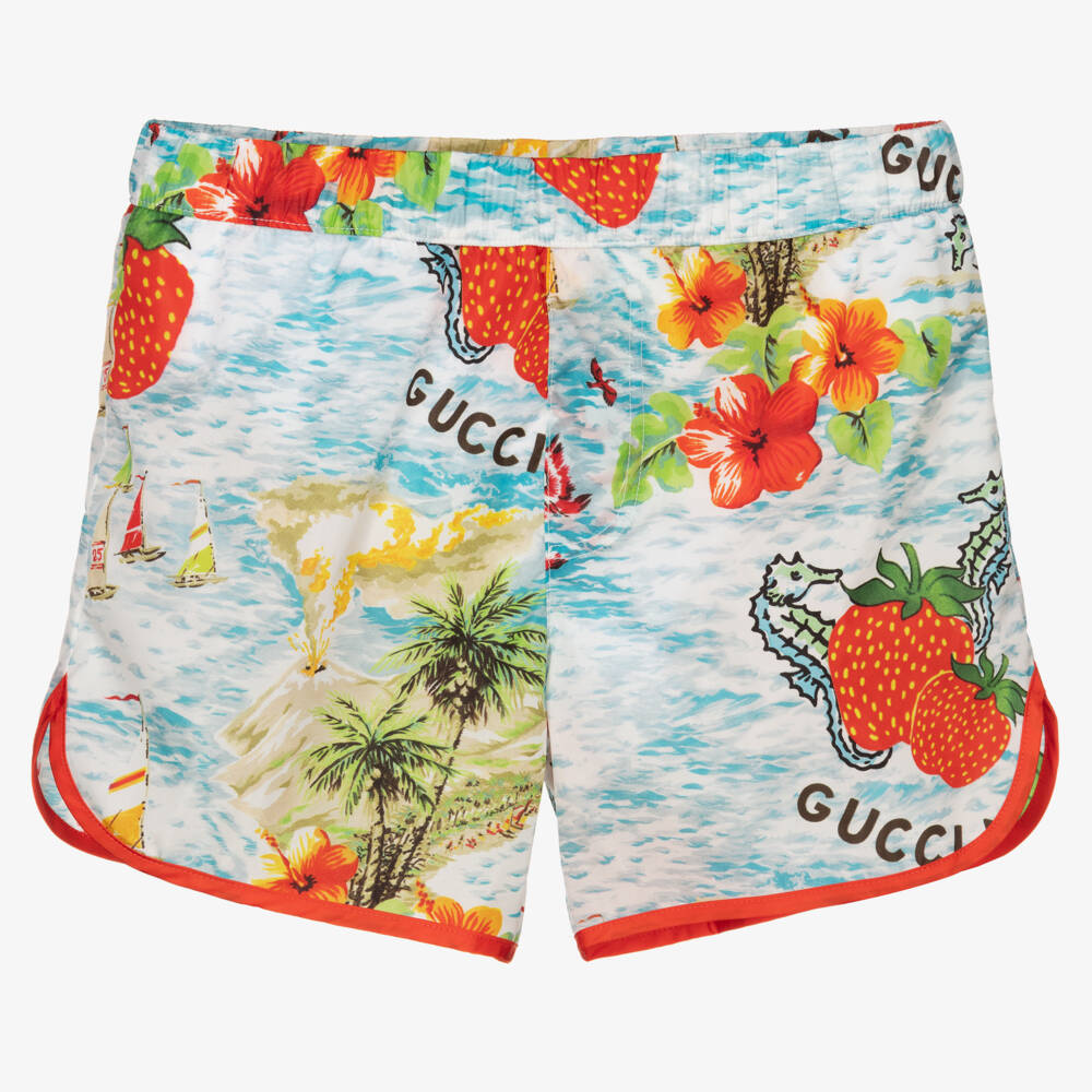 Gucci-Boys Printed Blue Swimwear | Childrensalon Outlet