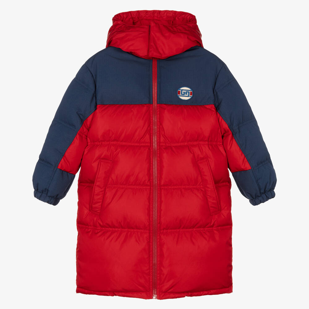 Gucci-Boys Red Down Puffer Coat | Childrensalon Outlet