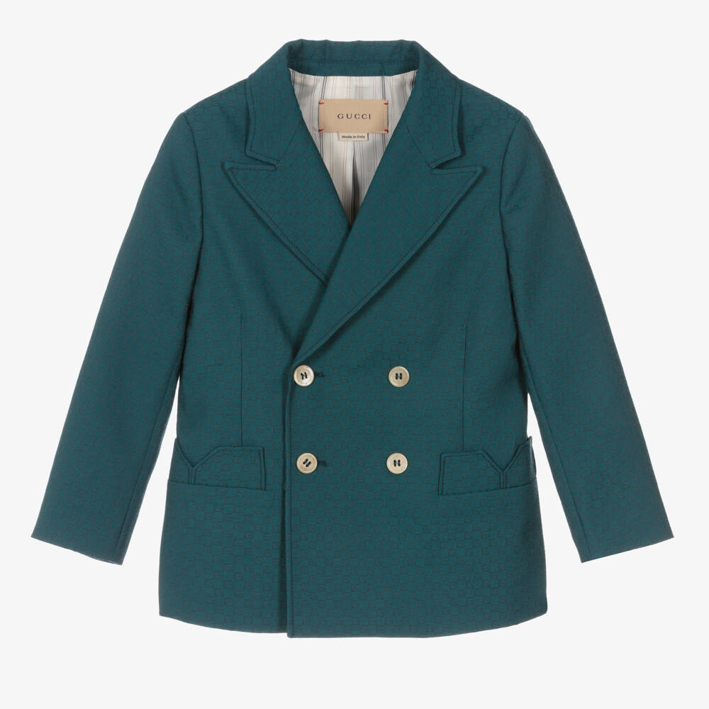 Gucci-Boys Teal Double-Breasted Jacket | Childrensalon Outlet
