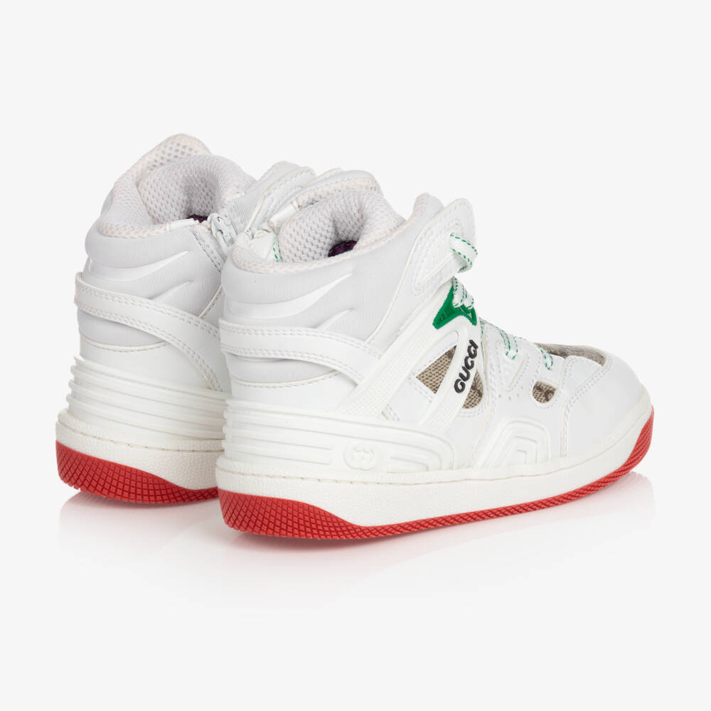 Gucci-Boys White High-Top Sneakers | Childrensalon Outlet