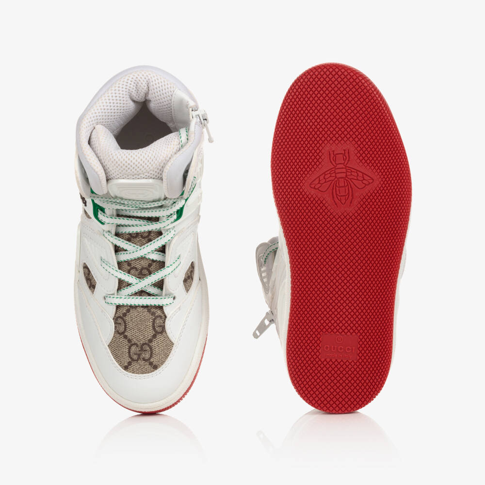 Gucci-Boys White High-Top Trainers | Childrensalon Outlet