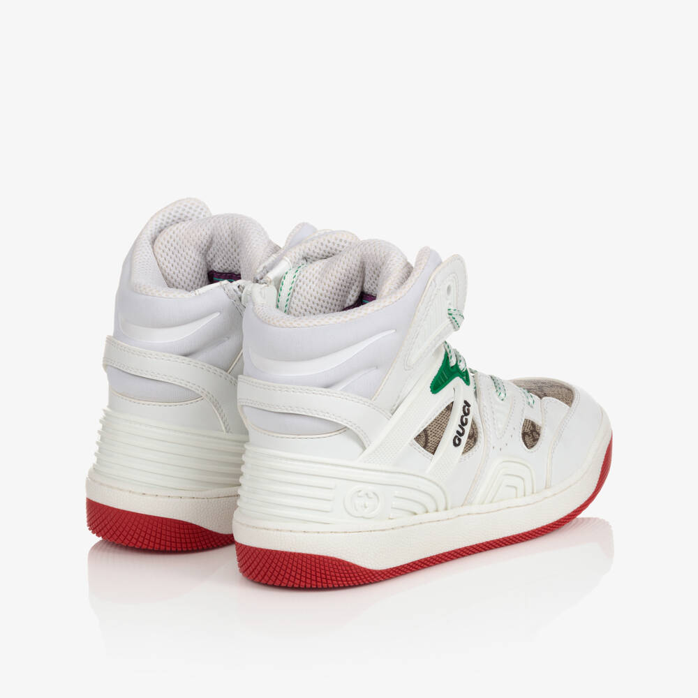 Gucci-Boys White High-Top Trainers | Childrensalon Outlet