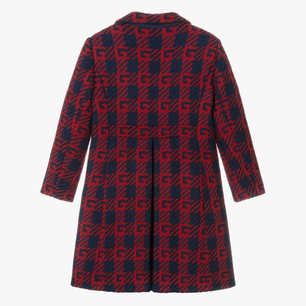 Gucci-Красно-синее шерстяное пальто для мальчиков | Childrensalon Outlet
