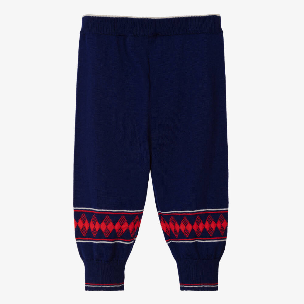 Gucci-Boys Woolen Blue Knit Trousers | Childrensalon Outlet