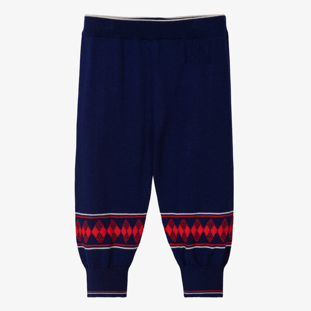 Gucci-Boys Woolen Blue Knit Trousers | Childrensalon Outlet