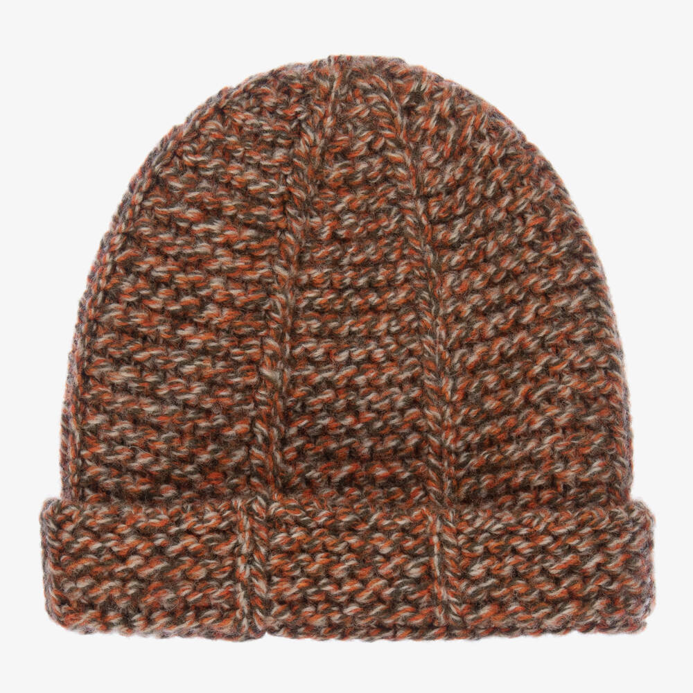 Gucci-Brown Knit Wool Baby Hat | Childrensalon Outlet
