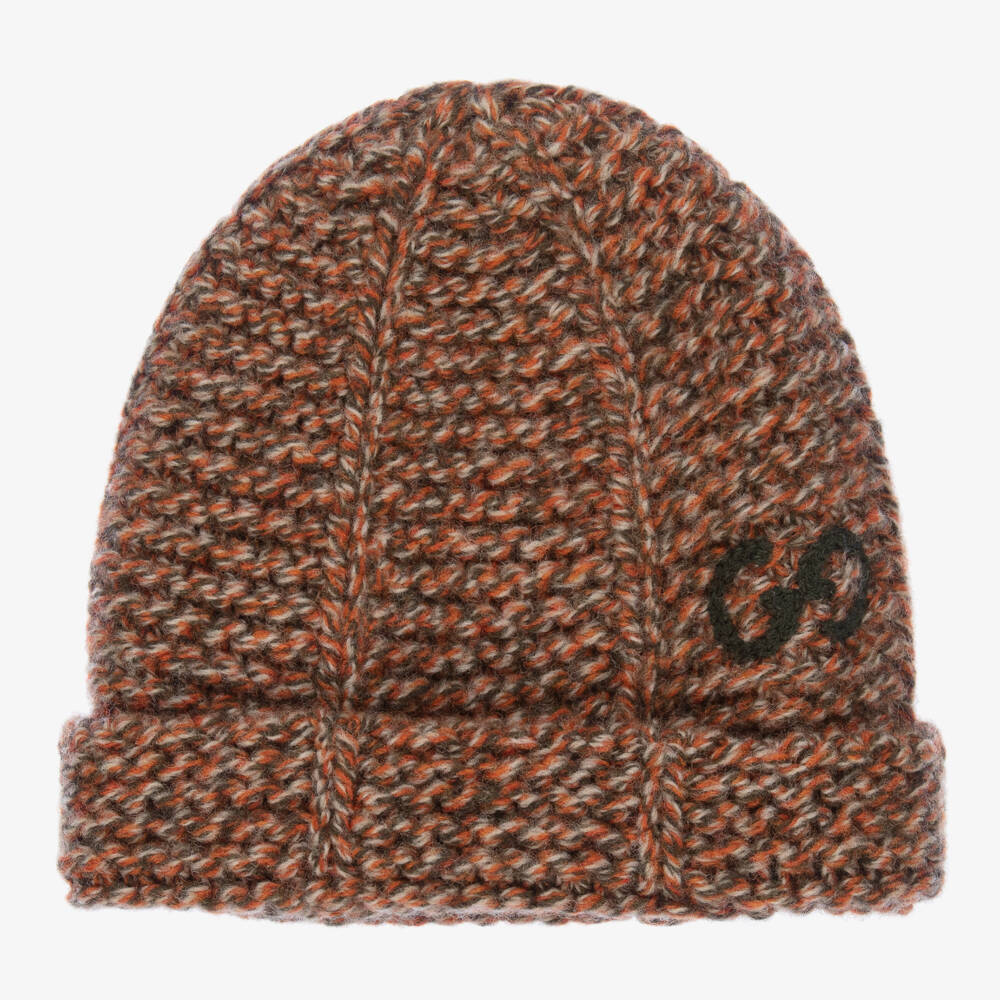 Gucci-Brown Knit Wool Baby Hat | Childrensalon Outlet