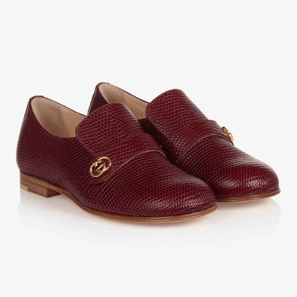 Gucci-Burgundy Leather Shoes | Childrensalon Outlet