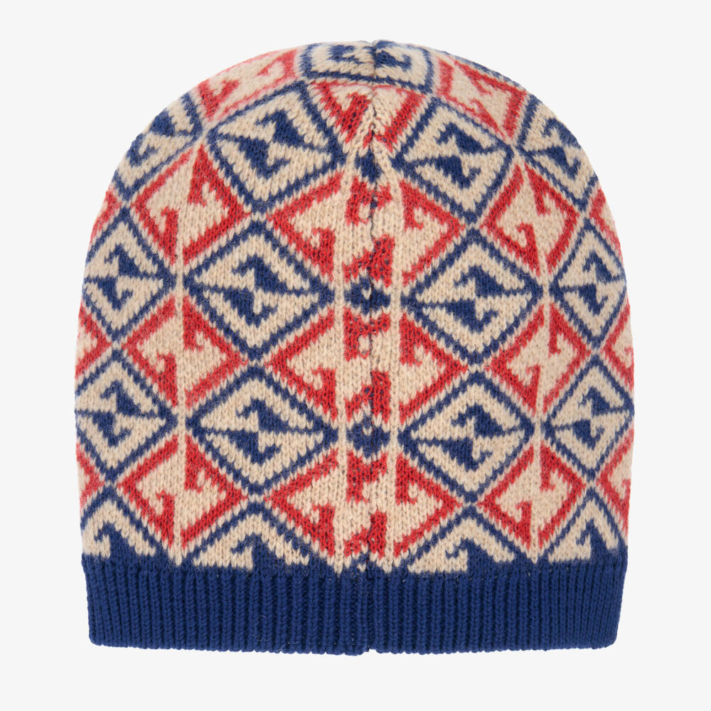 Gucci-Classic Kids Blue Red Knit Hat | Childrensalon Outlet