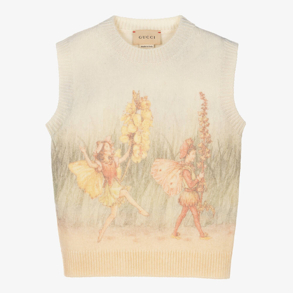 Gucci-Шерстяной жилет с феей в цветах | Childrensalon Outlet