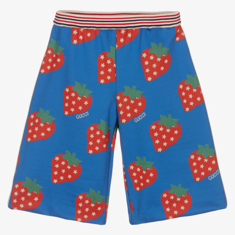 Gucci-Girls Blue and Red Patterned Trousers | Childrensalon Outlet