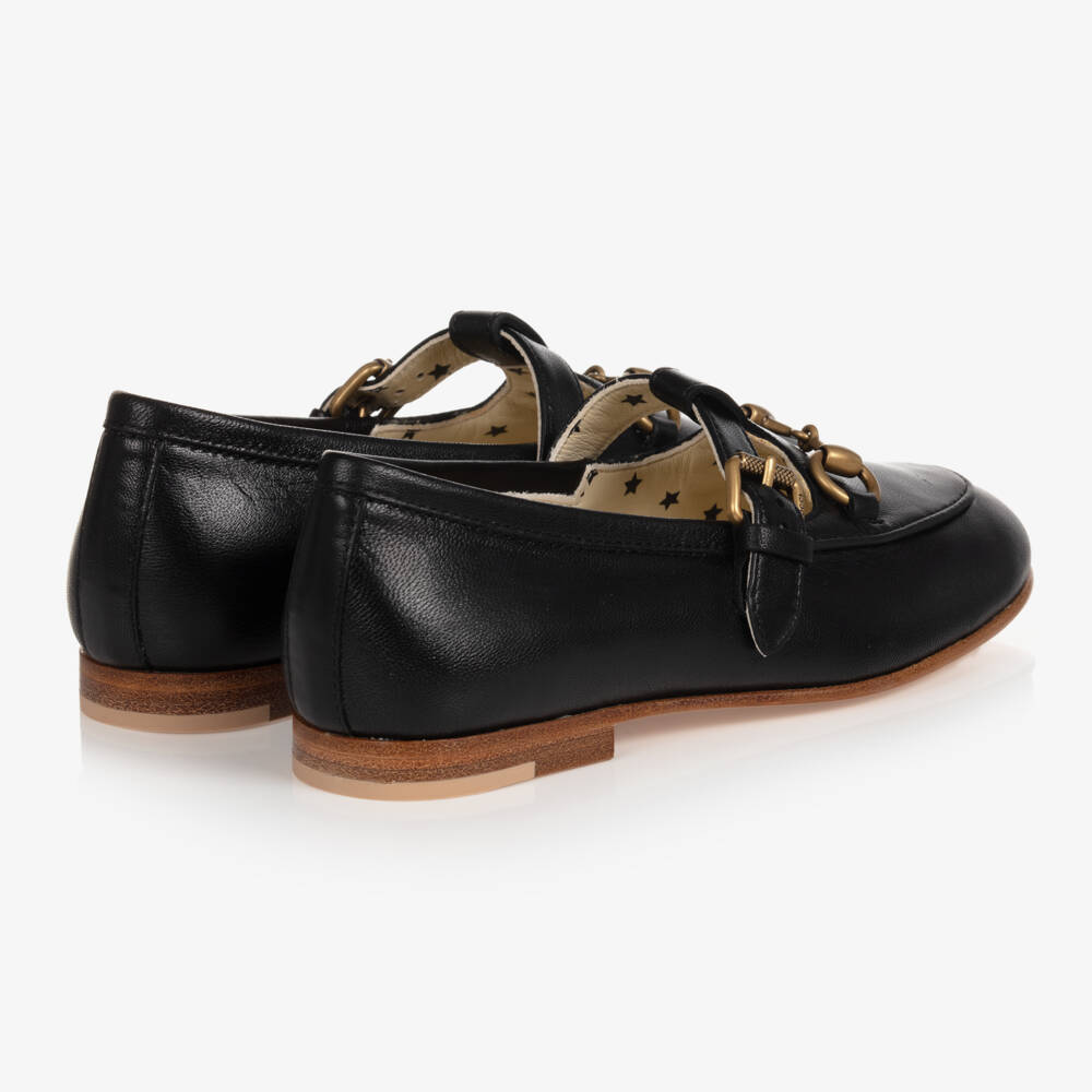 Gucci-Girls Classic Black Moccasin Shoes | Childrensalon Outlet