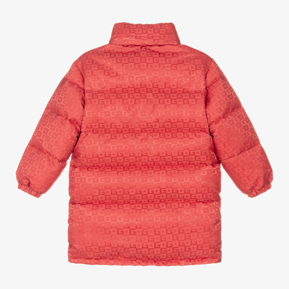 Gucci-Girls Coral Hooded Puffer Jacket | Childrensalon Outlet