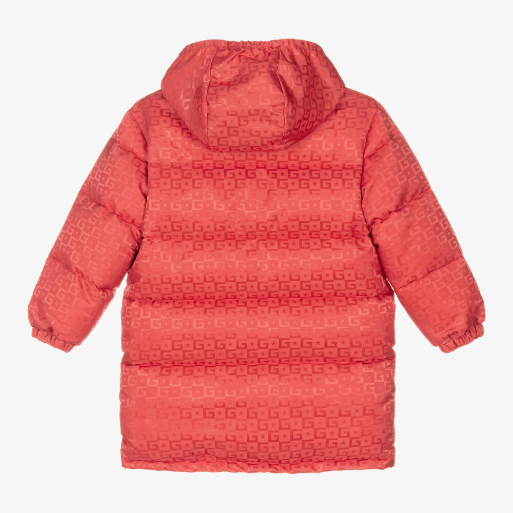 Gucci-Girls Coral Hooded Puffer Jacket | Childrensalon Outlet