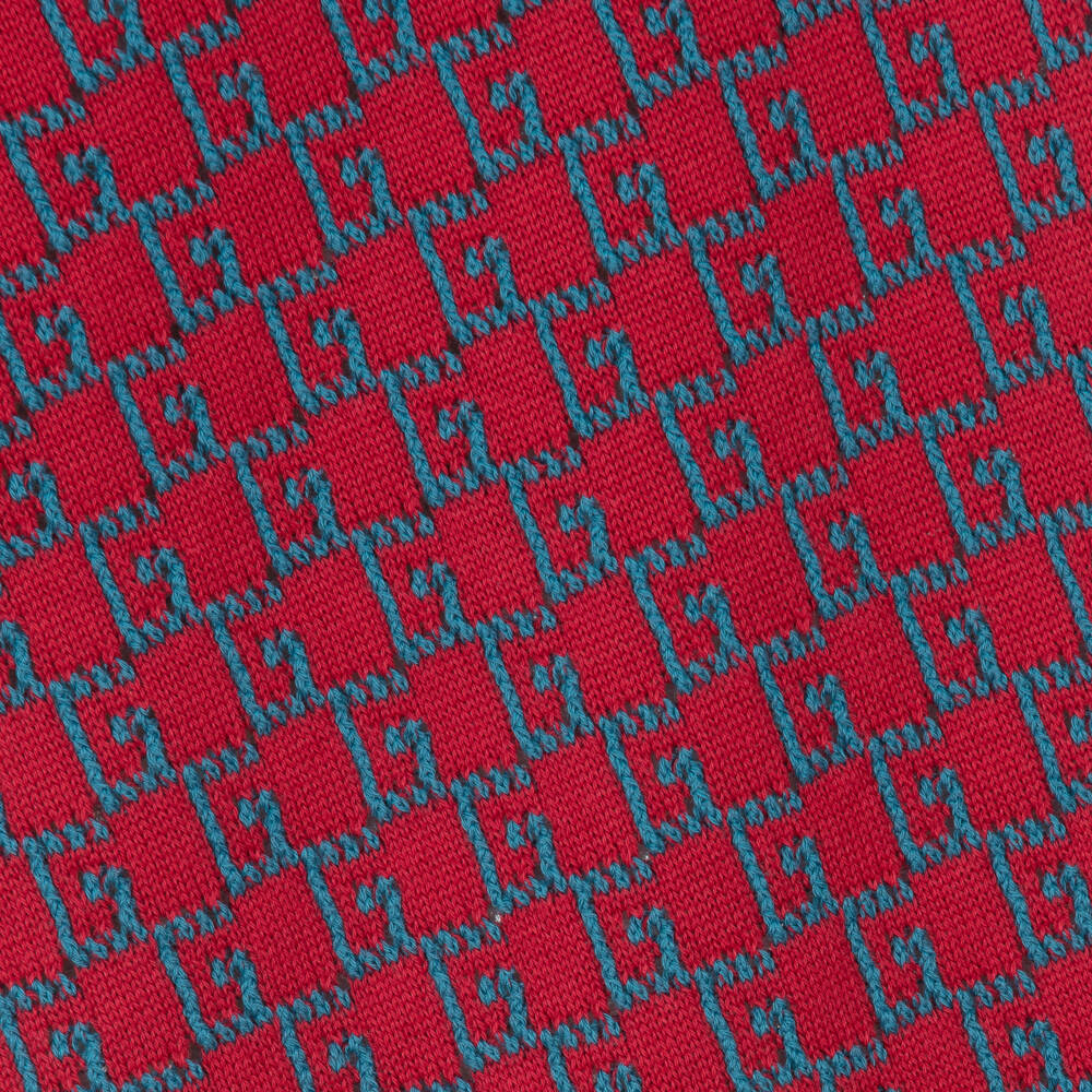 Gucci-Girls Elegant Red & Blue Knit Dress | Childrensalon Outlet