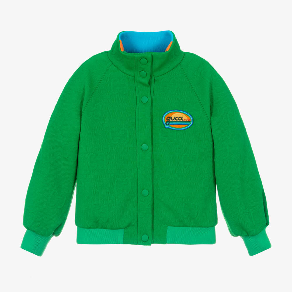 Gucci-Girls Emerald Jacquard Jacket | Childrensalon Outlet