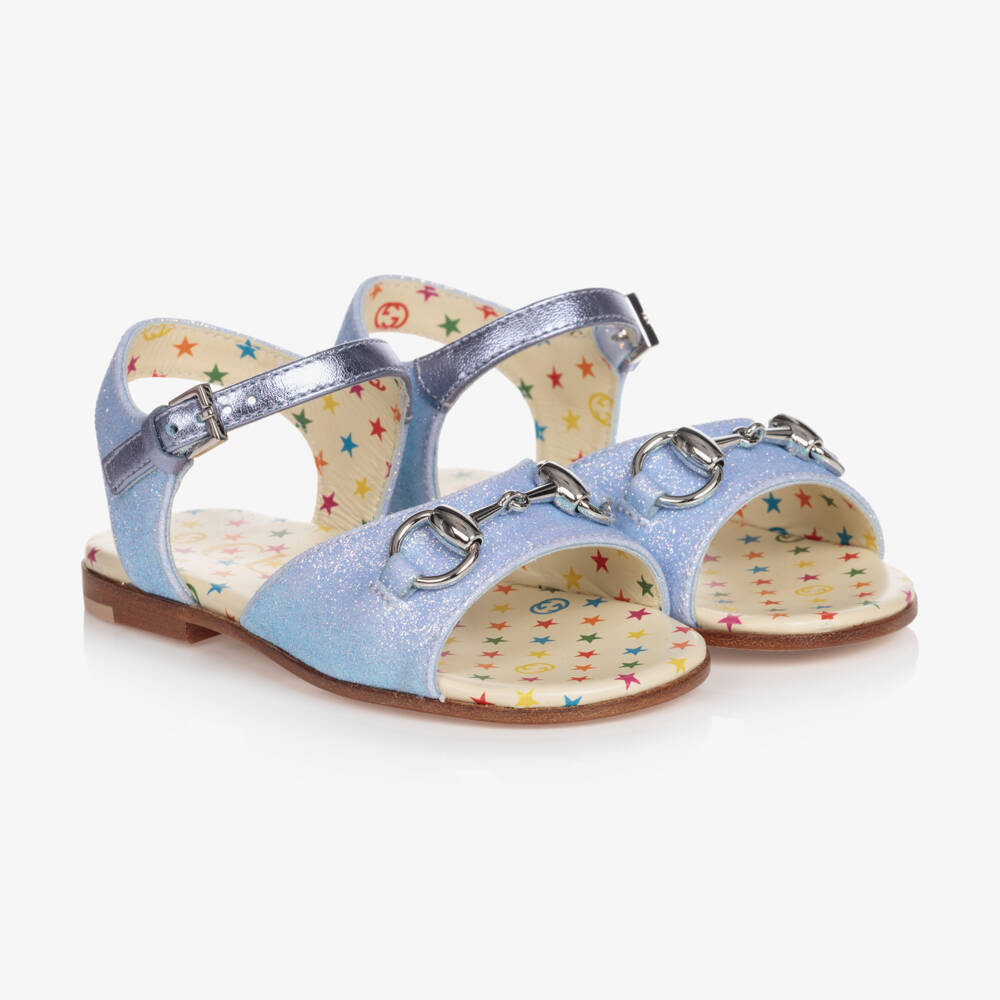 Gucci-Girls Glitter Horsebit Sandals | Childrensalon Outlet