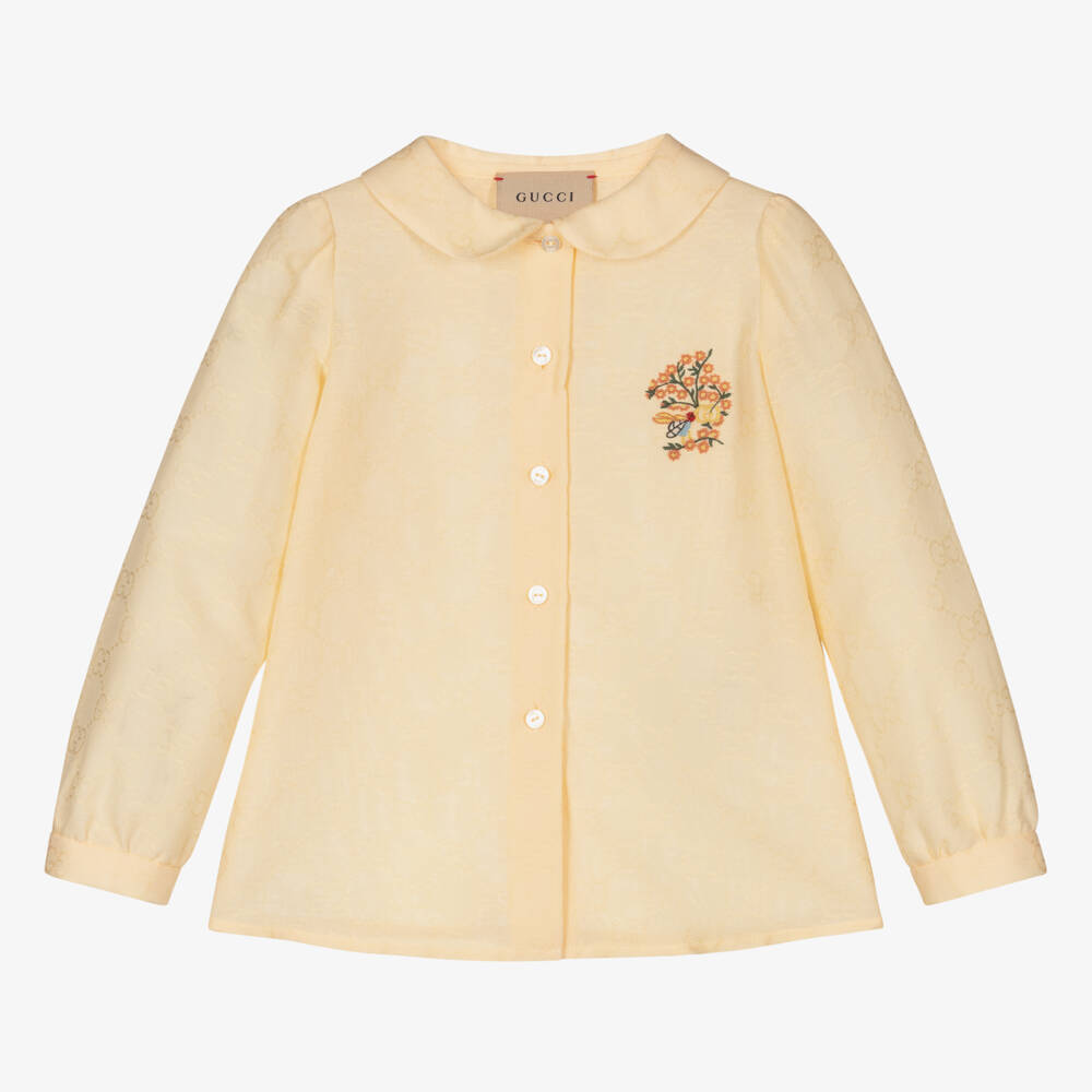 Gucci-Кремовая блузка с принтом GG для девочек | Childrensalon Outlet