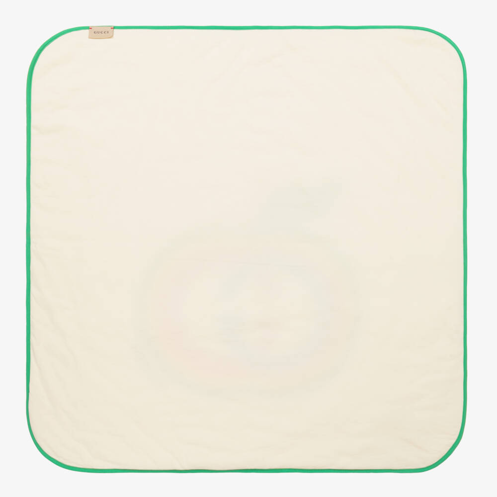 Gucci-Girls Ivory Green Apple Blanket | Childrensalon Outlet