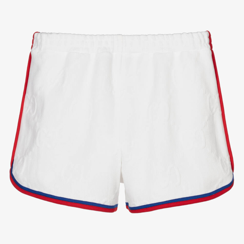 Gucci-شورت جاكارد جيرسي لون أبيض للبنات | Childrensalon Outlet