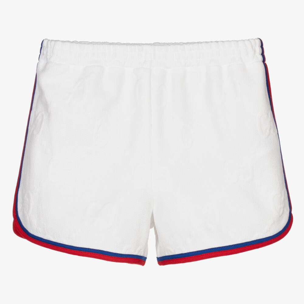 Gucci-Girls Ivory Jacquard Logo Shorts | Childrensalon Outlet